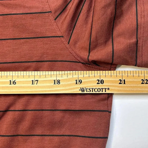 Lululemon Evolution Polo Nevis Stripe Savannah Black mens slze L - Picture 8 of 9